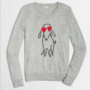 J.Crew intarsia dog sweater M